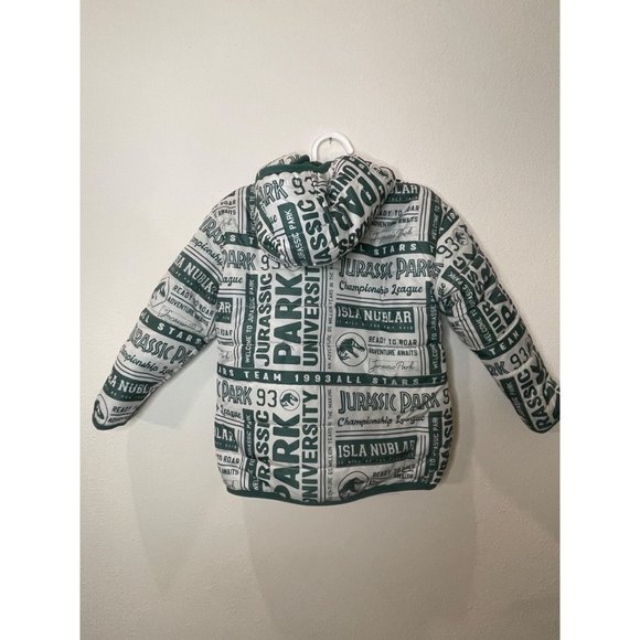 Jurassic Park Reversible Winter Jacket Green Toddler Size 2 Dinosaur - Picture 2 of 13